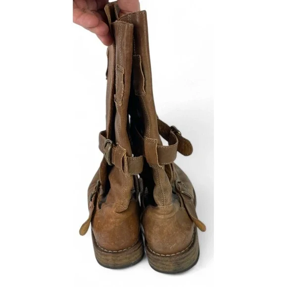 Fiorentini + Baker Eternity Engineer Moto Boots Womens 40 10 Brown Leather READ - Picture 4 of 8